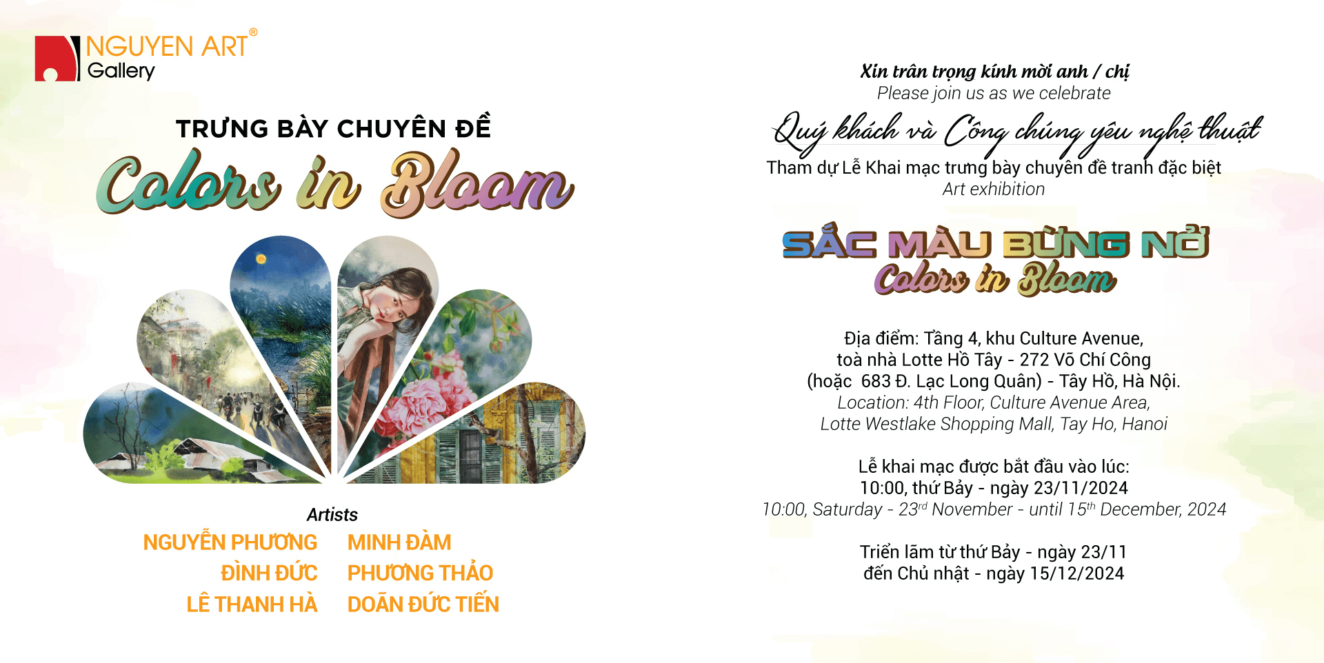 Nguyen Art Gallery giới thiệu trưng Bày Chuyên Đề Colors in Bloom Sắc Màu Bừng Nở